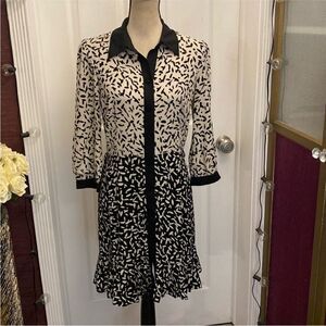 Miss Sixty Elegant Black and White Patterned Dress, US4